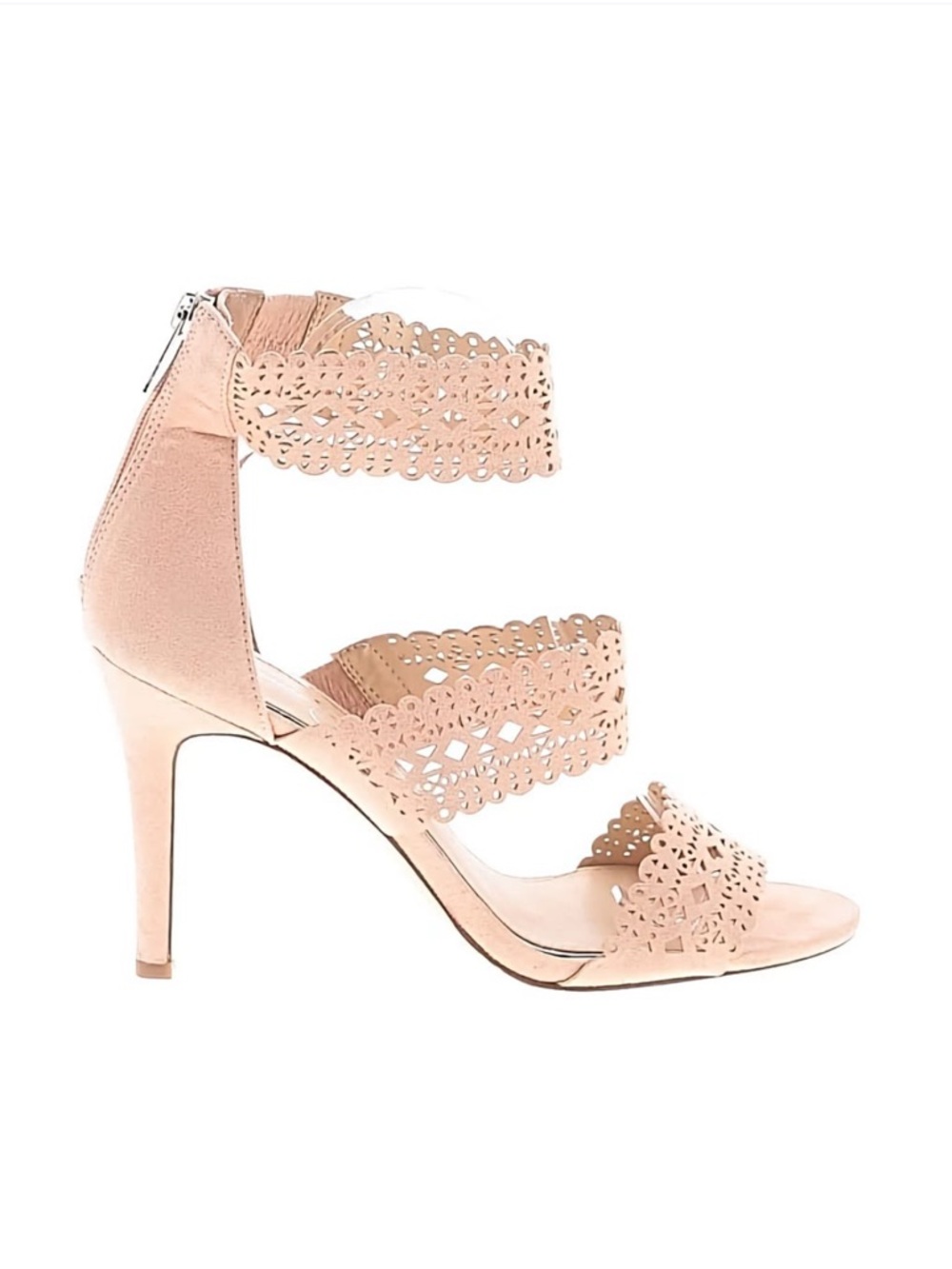 Jessica Simpson Blush Pink Laser-Cut Ankle-Strap Heels